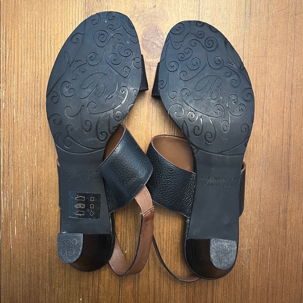 Brighton Town Black heeled sandals, 8.5 - Picture 4 of 6